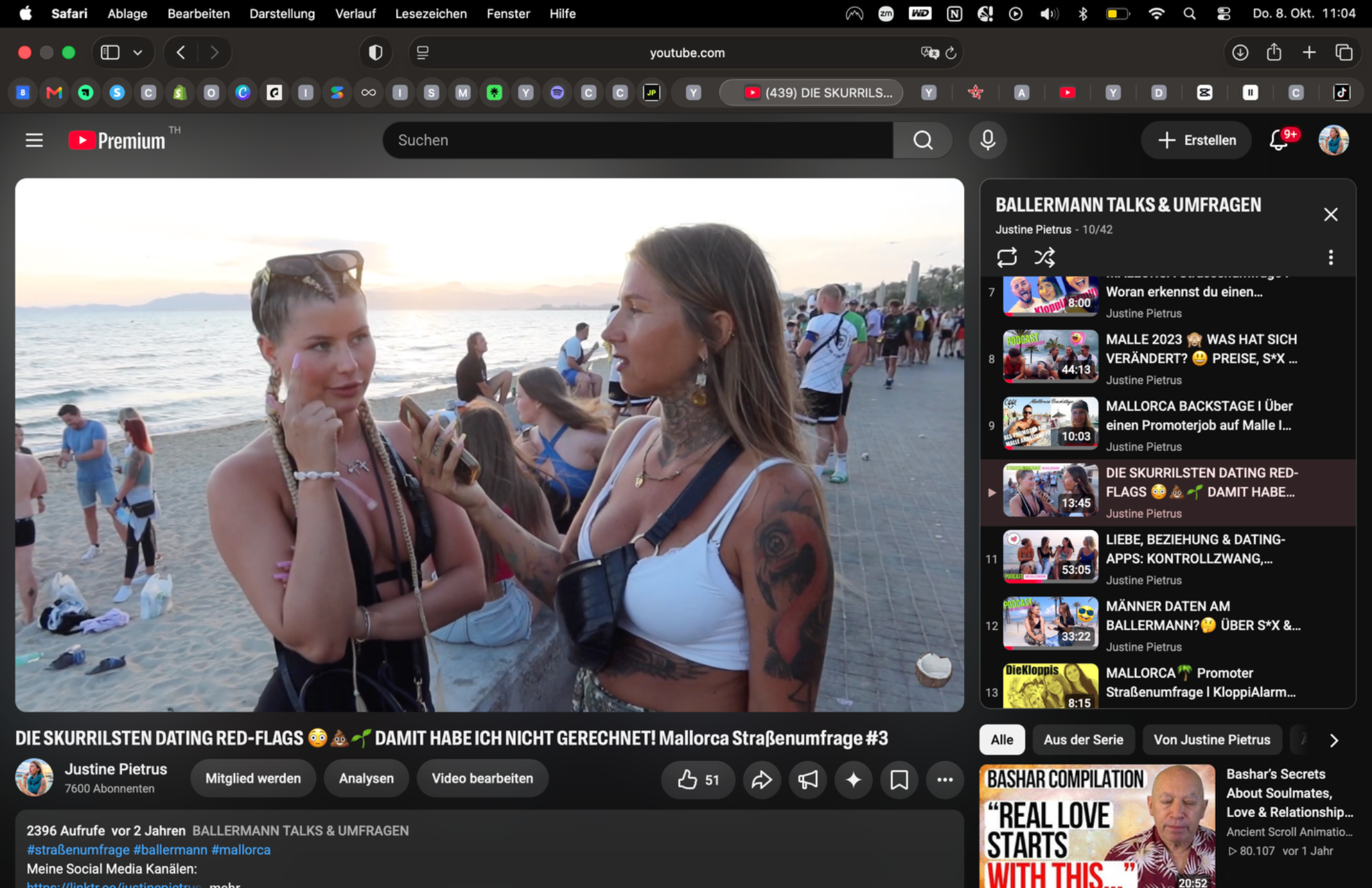 Justine bei einer spontanen Straßenumfrage auf Mallorca